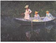 Claude Monet En Norvegienne. La barque a Giverny oil